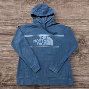 The North Face Womens Blue Logo Pullover Hoodie Sweatshirt XL NF0A34ZJ FA18